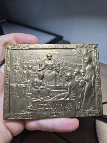 254 medaille plaque bronze - medaille/plaque,