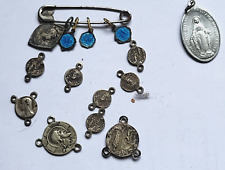 Religious medals to clean including 3 mini blue enamels