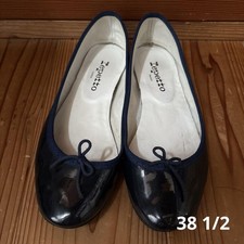 Rare Repetto Cendrillon Ballet Flats Navy Enamel Size 38.5 US 7.5 (approx. 24cm)