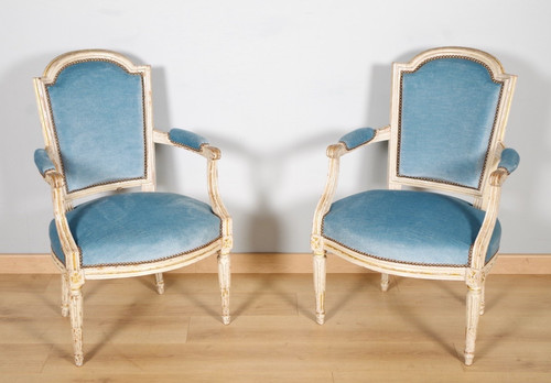 Paire fauteuils peints - paire, de