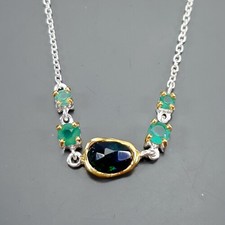 Collier bijouterie opale noire