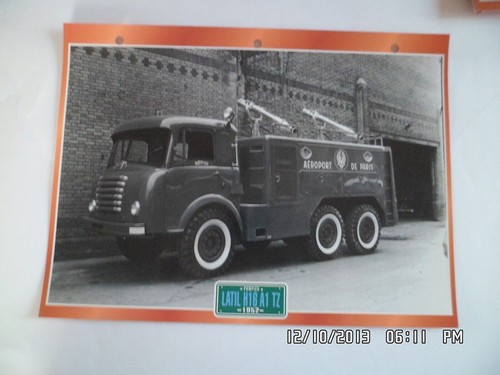 Carte fiche camion pompier - carte,