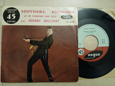 JOHNNY HALLYDAY RARE JUKE BOX VOGUE 45741 SOUVENIRS LABEL NOIR EXCELLENT ETAT