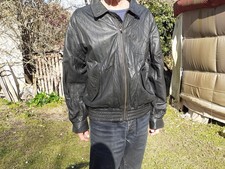 vends blouson noir cuir agneau