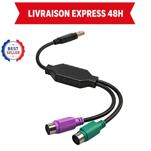 Adaptateur vers usb 2 - adaptateur, ps/2