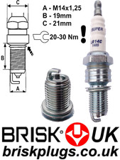 LR14C Brisk Super Spark Plugs - Perfomance Upgrade