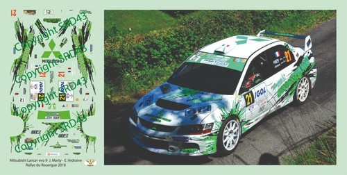 Decals mitsubishi lancer - 1/43,