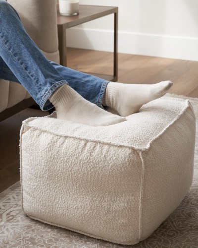 Beautiful boucle pouf ottoman - pouf,