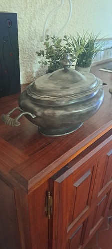 Soupiere etain vintage 2kg6 - soupiere, en