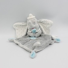 Doudou plat Dumbo gris bleu