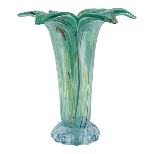 Vase verre murano vert fait - murano,