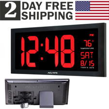 Large Digital Clock with Indoor Temperature LED Wall Clock with Date With Stand