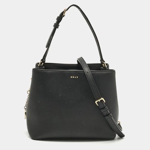 Sac seau cuir noir dkny - en,