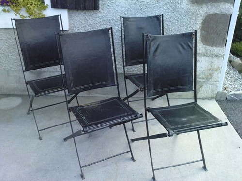 Chaises pliante cuir - 4,