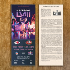 2024 SUPER BOWL LVIII Replica Ticket Stub Chiefs vs 49ers Customizable Any Seat