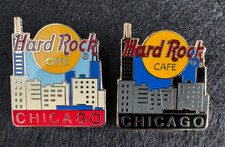 Hard Rock Cafe Pin PROTOTYPE SET Chicago City Skyline in Daytime and Evening