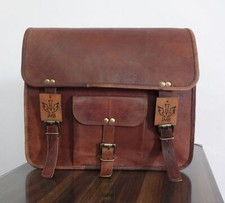 Sacoches de selle moto sacoche de poche 1 côté sacs en cuir marron 12"x15"x5"...