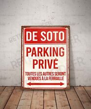 Plaque métal vintage De Soto