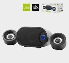 Enceintes Noirs pour PC Câble 3,5 MM USB + Jack 2.1 Qualité Du Son