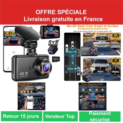 Dashcam voiture avant arrière - avant,