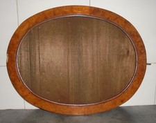 ANCIEN SUPPORT OVALE DE MIROIR EN BOIS DE MEUBLE / BUREAU / COIFFEUSE