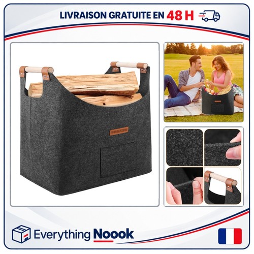 Panier bois feutre pliable - panier,