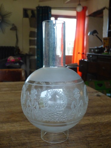 Globe lampe pétrole - pétrole, verre