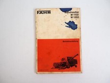 Fahr M 1102 1202 Combine Harvester Owners Manual Instruction Manual 1977