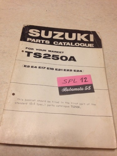 Suzuki parts list ts250 - parts,
