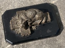 Silver Bronze Lamb of God On Cross Statuette