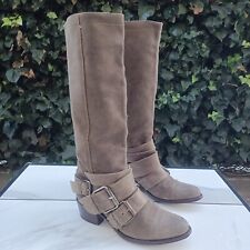 Sendra Debora Knee High Strappy Suede Boots Women's Size 6.5 D