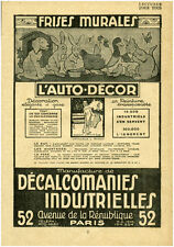 Publicité ancienne frises murales l'auto décor 1926 issue de magazine