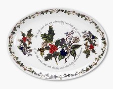 Assiette ovale Portmeirion Holly and the Ivy en porcelaine de Noël