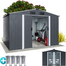 Abri de jardin métal XXL 5m² fondation 260x205x180cm cabane de jardin cabanon