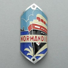 Badge, Painted Aluminum Bike Plate. Normandy. Liner.