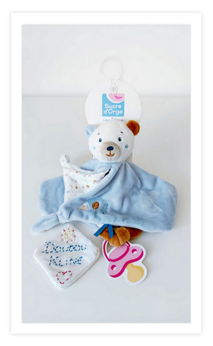 Doudou plat rond ours - doudou,
