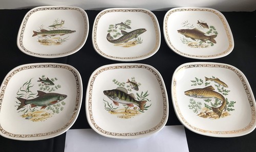 Assiettes plates poisson - 6,