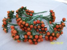 Nice bouquet of orange berries. Wood strawberries. Decorative hats. N°267