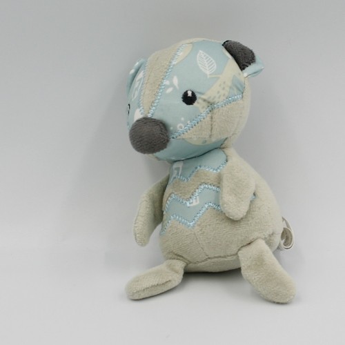 Doudou souris renard gris - , bleu