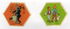 2 stickers La vache qui rit 1972 Tintin Hergé /TE5580