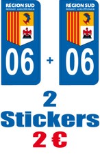 2-STICKERS-PLAQUE-AUTO-IMMATRICULATION-DEPARTEMENT-LOGO 06