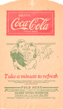 DRINK COCA - COLA  "take a minute to refresh"-1946 "NO-DRIP BOTTLE PROTECTOR"