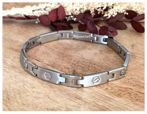 Bracelet moderne 21cm acier - bracelet, en
