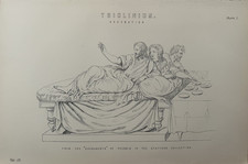 1870s Antique Print – Triclinium Aggubation – Poussin’s Sacraments – Roman Scene