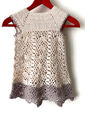 Adorable Robe Bébé Fille Crochet Excellent état voir mesures pour la taille !