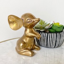 VTG MCM Large Brass Dumbo Ear Mouse/ Rat Figurine Mid century Modern Home decor 