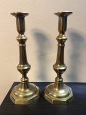 pair of antique copper candlestick candlesticks 18th century