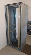 40U Enclosed 19" Computer Rack (29" w x 26" d x 72" h) with 12 point power strip
