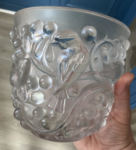 Ancien vase verre moulé - vase,