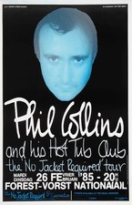 Phil Collins Brussels Forest National 1985 Framed Concert Poster